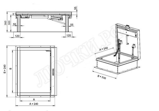 Люк для выхода на кровлю Оптимус 600*1600 Люк для выхода на кровлю Оптимус 600*1600