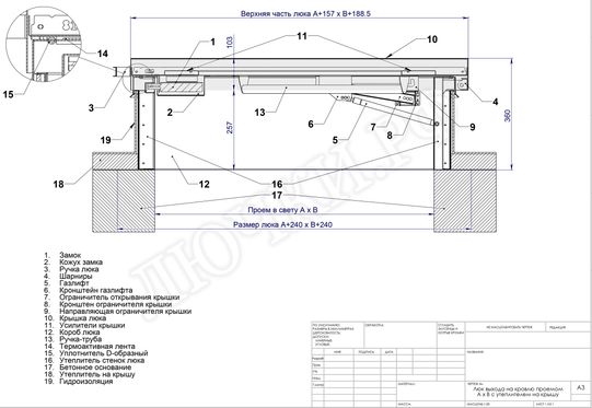Люк для выхода на кровлю Оптимус 600*1600 Люк для выхода на кровлю Оптимус 600*1600