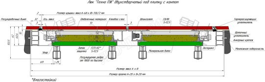 Люк-дверь под плитку Техно Противопожарный 2 створки 1800*850 Люк-дверь под плитку Техно Противопожарный 2 створки 1800*850