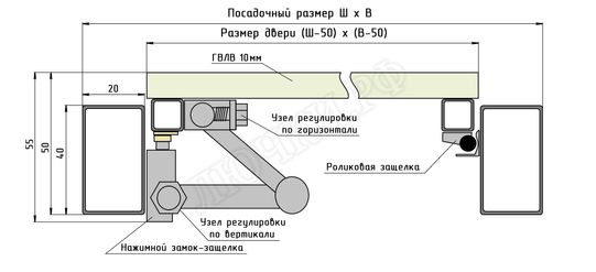 Люк под плитку Нажимной Железяка Mini 200*750 Люк под плитку Нажимной Железяка Mini 200*750