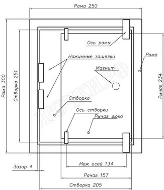Нажимной люк под плитку Z 400*400 Нажимной люк под плитку Z 400*400