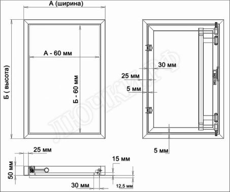 Люк под плитку Атлант 250*400 Люк под плитку Атлант 250*400