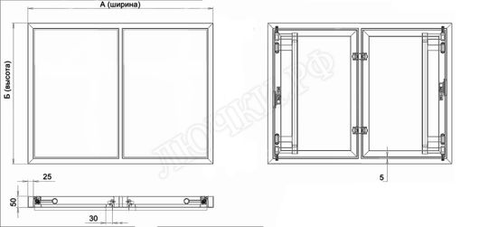Люк под плитку Атлант 2 створки 1150*650 Люк под плитку Атлант 2 створки 1150*650
