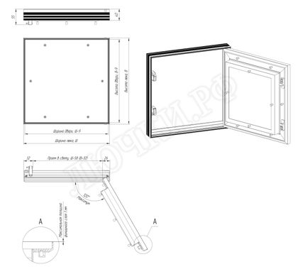Люк под покраску Премиум Лайт противопожарный EIS60 200*650 Люк под покраску Премиум Лайт противопожарный EIS60 200*650