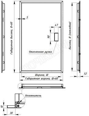 Люк сантехнический Элит усиленный 1 мм с магнитом, 1 створка 200*200, RAL 9003 муар Люк сантехнический Элит усиленный 1 мм с магнитом, 1 створка 200*200, RAL 9003 муар